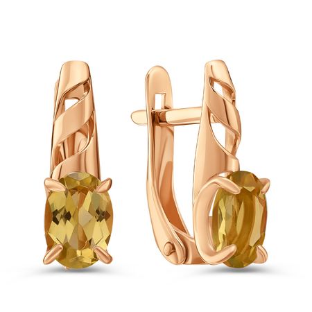 Золотые серьги с цитрином 31990₽