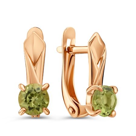 Золотые серьги с хризолитом 31490₽