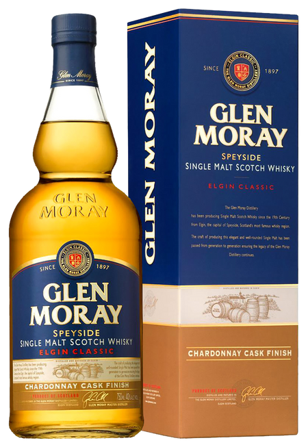 Glen Moray Elgin Classic Chardonnay Cask Finish Speyside Single Malt Scotch Whisky (gift box)