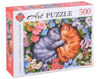 Artpuzzle. Пазл. 500 элементов "Спящие котята в цветах"