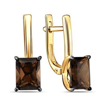 Золотые серьги с раухтопазами 92990₽