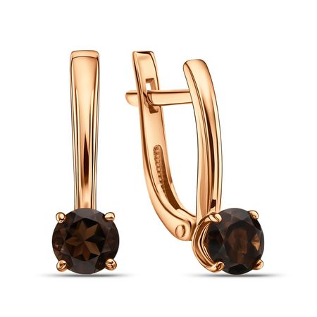 Золотые серьги с раухтопазами 44990₽