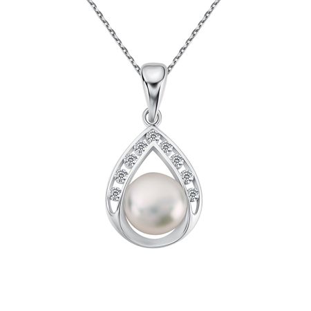 Серебряная подвеска с жемчугом и фианитами 3380₽