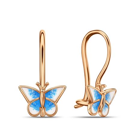 Золотые серьги с эмалью 18150₽