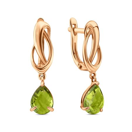 Золотые серьги с хризолитами 41990₽