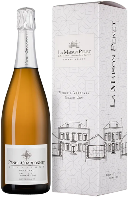 Terroir and Sens Blanc de Blancs Grand Cru Champagne AOC La Maison Penet (gift box)