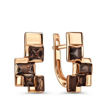 Золотые серьги с раухтопазами 59990₽