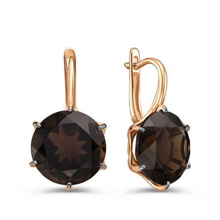 Золотые серьги с раухтопазами 89990₽