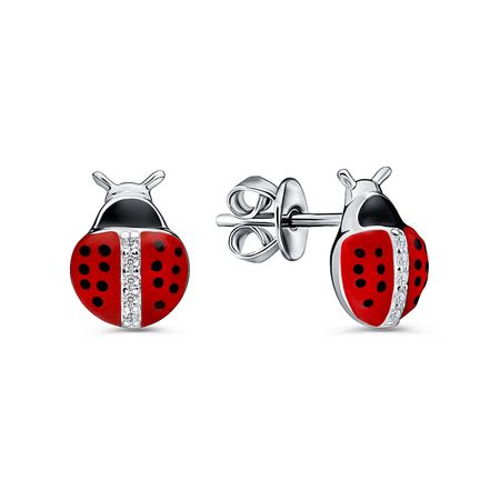 Серебряные серьги с эмалью и фианитами 1990₽
