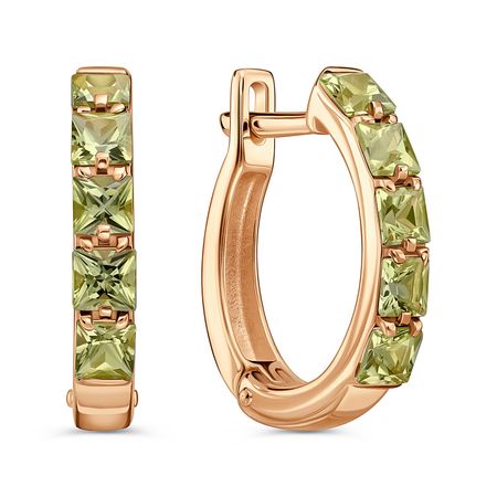 Золотые серьги с хризолитами 74990₽