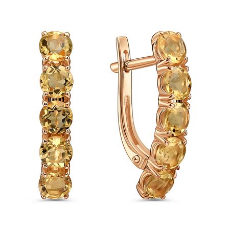 Золотые серьги с цитринами 61990₽