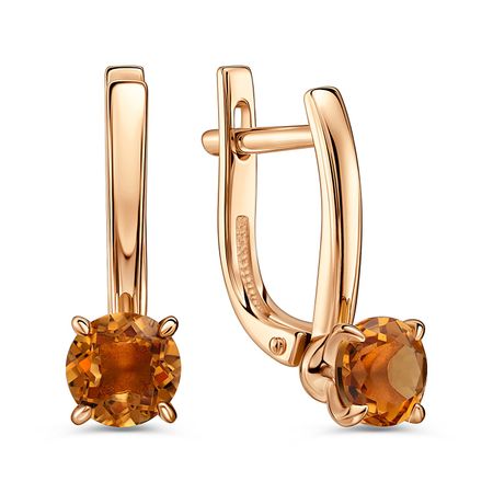 Золотые серьги с цитринами 53990₽