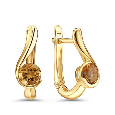 Золотые серьги с цитринами 61990₽