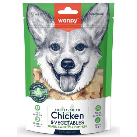 Wanpy Dog сублимированное лакомство для собак курица и овощи - 40 г 285₽