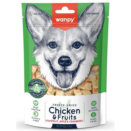 Wanpy Dog сублимированное лакомство для собак курица и фрукты - 40 г 261₽