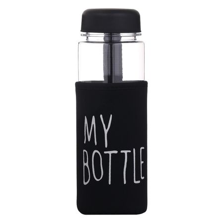 Бутылка для воды, 500 мл, My bottle, 19.5 х 6 см, чехол в комплекте, черная
