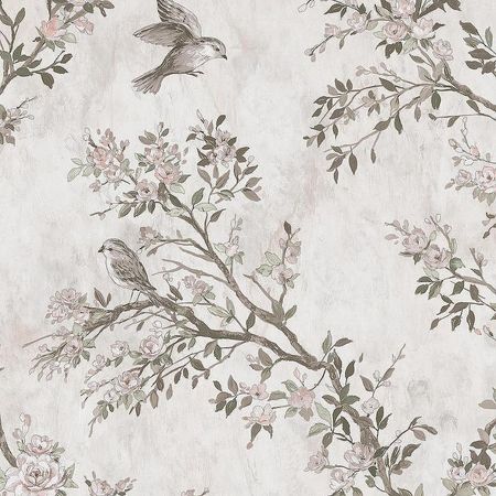 Обои Prima Italiana Arte Bella 80326 Винил на флизелине 10610 БежевыйРозовыйЗеленый ПтицыДеревья 5200₽