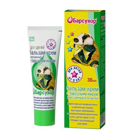 Барсукор бальзам-крем массажный для детей 30мл 165₽