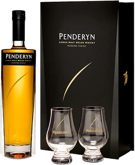 Penderyn Madeira Finish Single Malt Welsh Whisky (gift box with 2 glasses)