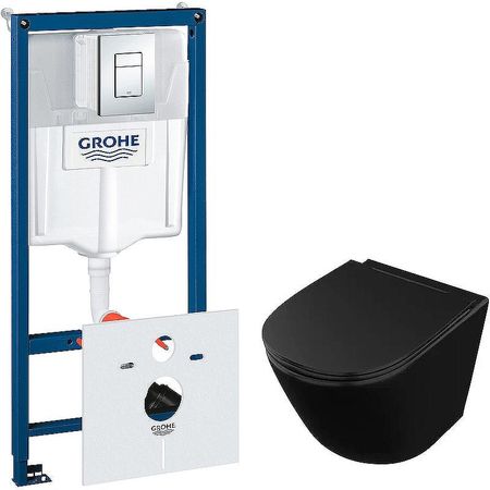 Комплект унитаза Owl 1975 Vind Cirkel-H OWLT190305 с инсталляцией Grohe Rapid SL 38775001 с сиденьем Микролифт и клавишей смыва Хром 41206₽