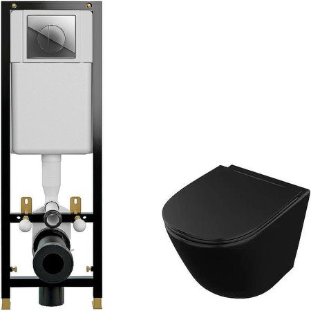 Комплект унитаза Owl 1975 Vind Cirkel-H OWLT190305 с инсталляцией Cersanit Black 35 S-IN-BLACK-Cg-w с сиденьем Микролифт и клавишей смыва Хром 29023₽