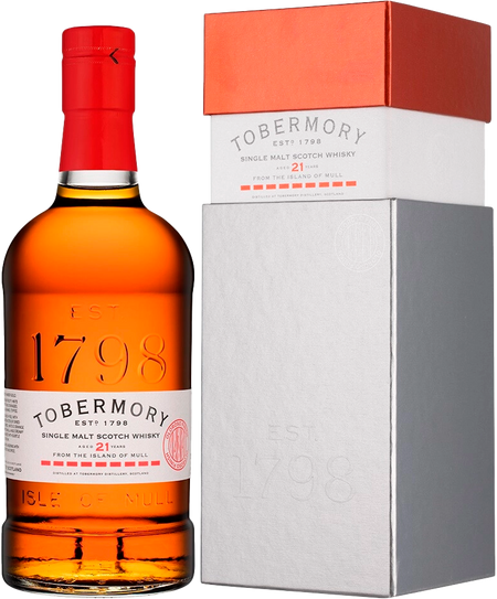 Tobermory Aged 21 Years Old Single Malt Scotch Whisky (gift box)