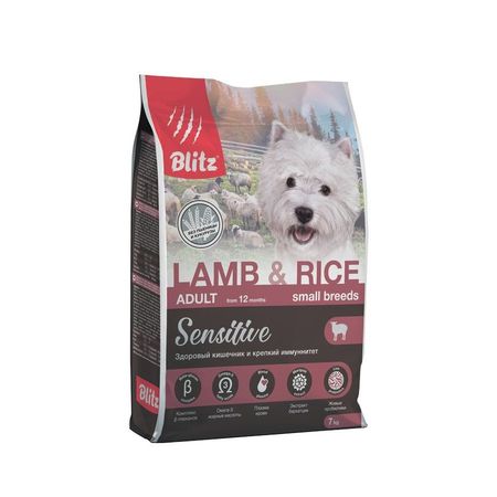 Blitz Adult Small сухой корм для собак мелких пород с ягненком и рисом - 7 кг 3827₽