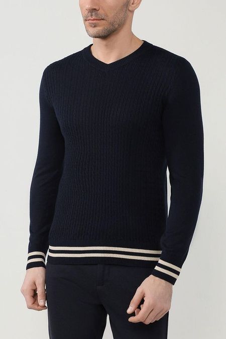 Хлопковый пуловер в рубчик DMolina 3982₽