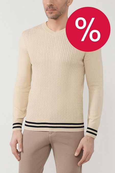 Хлопковый пуловер в рубчик DMolina 3790₽