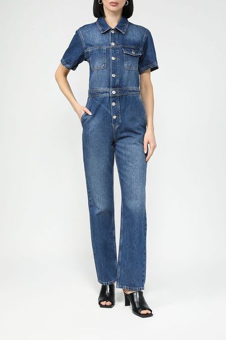 Комбинезон джинсовый с эффектом потертости COLORPLAY 3210₽