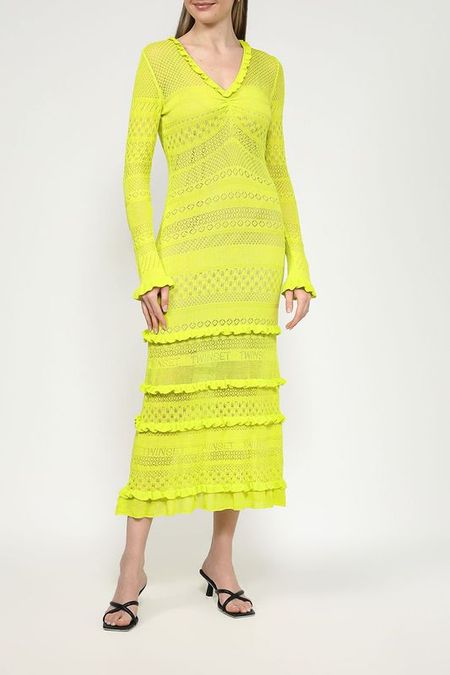 Платье ажурное вязаное с V-вырезом TWINSET 12592₽