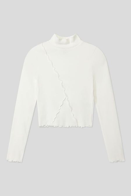 Лонгслив хлопковый с воротником стойкой OVS 500₽