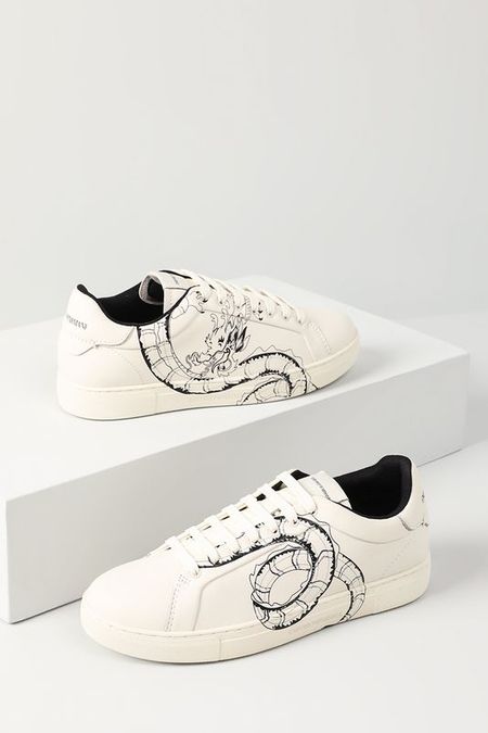 Кеды кожаные с принтом дракона Lunar New Year EMPORIO ARMANI 15992₽