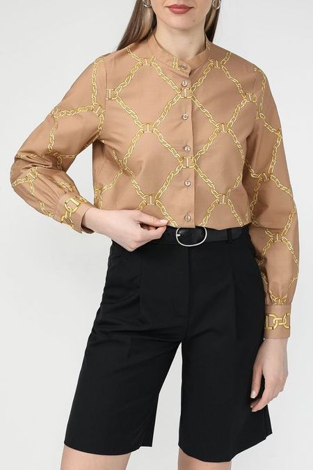 Рубашка хлопковая с принтом TWINSET 11782₽