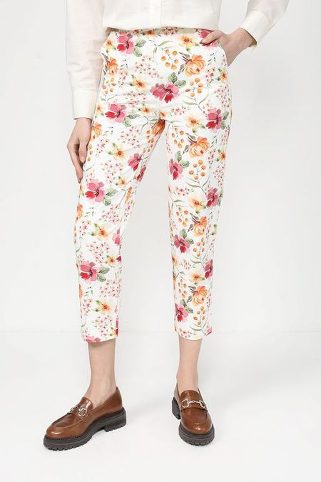 Брюки укороченные с цветочным принтом BELUCCI 2152₽