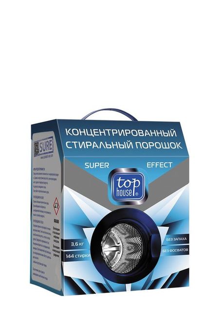 Концентрированный стиральный порошок Super Effect, 3600 г TOP HOUSE