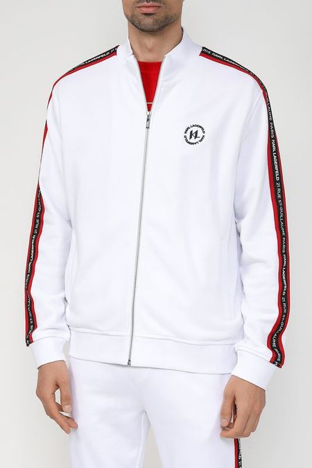 Хлопковая толстовка на молнии с контрастной отделкой Karl Lagerfeld 7130₽