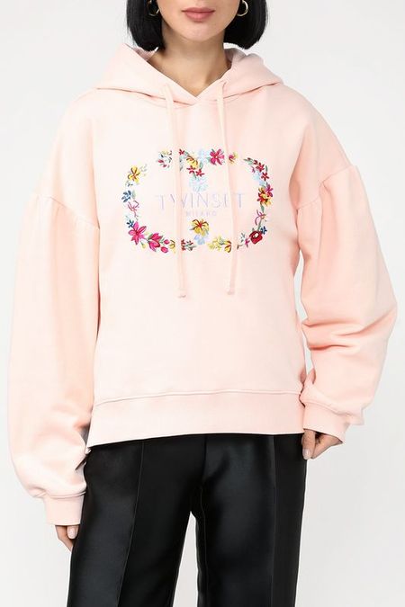 Хлопковое худи с принтом TWINSET 10152₽