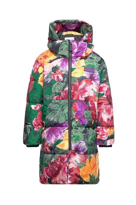 Пальто утепленное с капюшоном и цветочным принтом Molo 21590₽