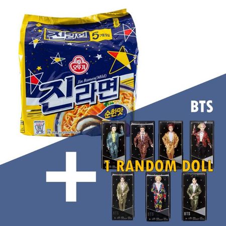 [OTTOGI] Ottogi Jin Ramen Mild Flavor BTS Jin s Pick и набор кукол BTS 5pcs