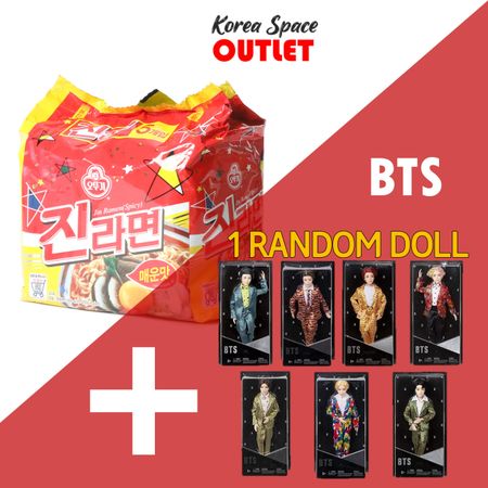 [OTTOGI] Набор Ottogi Jin Ramen Spicy Flavor BTS Jin s Pick и набор кукол BTS Spicy flavor 5pcs