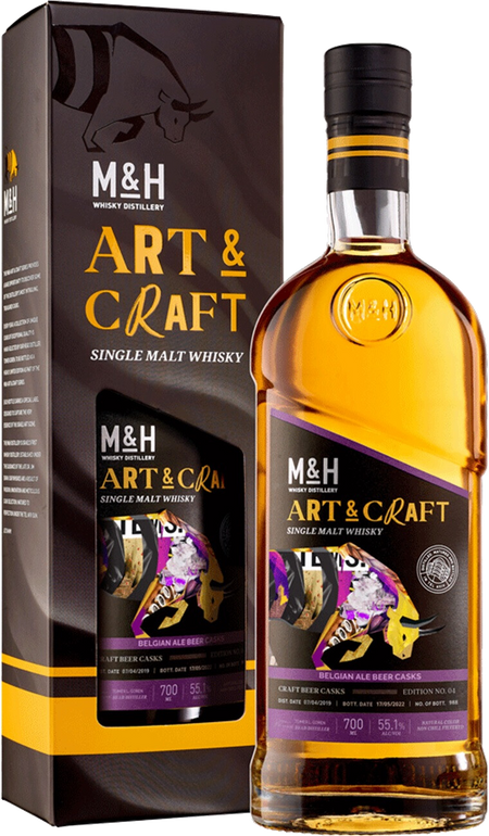 MandH Art and Craft Belgian Ale Beer Casks Single Malt Whiskey (gift box)