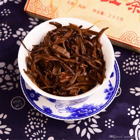 250г Черный чай DianHong Brick Красный чай Прессованный чай Fengqing Dian Hong Yunnan
