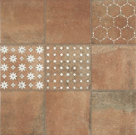 Керамогранит La Platera Kube Quinta Cotto-Carrara Коричневый матовая 45x45 см