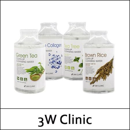 [3W Клиника] (b1) Очищающая вода Clean-Up 500 мл / Очищение / #Зеленый чай