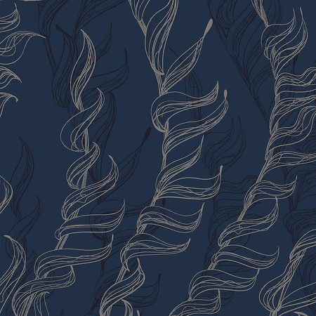 Обои LOYMINA Hygge Hg4 021 Флизелин (1*10,05) Синий, Листья/Геометрия