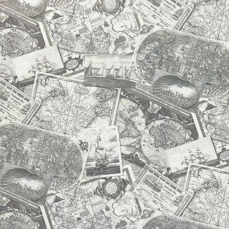 Обои Solo Maps E800301 Винил на флизелине 10610 СерыйБелый Карты 750₽