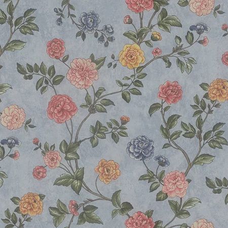 Обои Zambaiti Parati Satin Flowers 66807 Винил на флизелине 1061005 СинийРазноцветный Цветы 4000₽