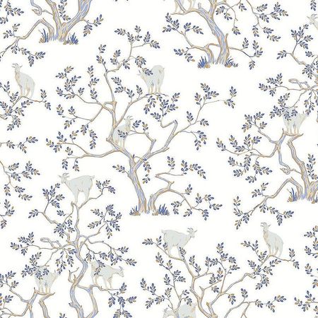 Обои LOYMINA Origins ALS5 001 Винил на флизелине 11005 БелыйГолубой ДеревьяЖивотные 16235₽