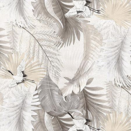 Обои Prima Italiana Volare 80475 Винил на флизелине 10610 БежевыйБелый ПтицыЛистья 5200₽